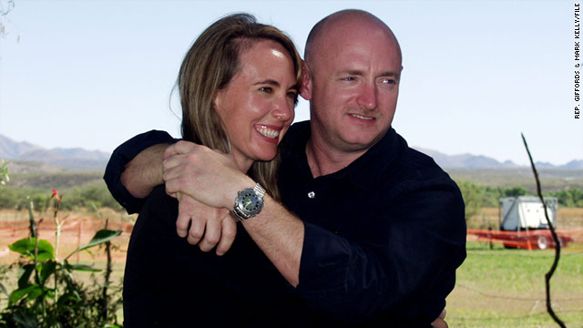 U.S. Rep. Gabrielle Giffords was shot in the head in Arizona in January. Her husband is astronaut Mark Kelly.