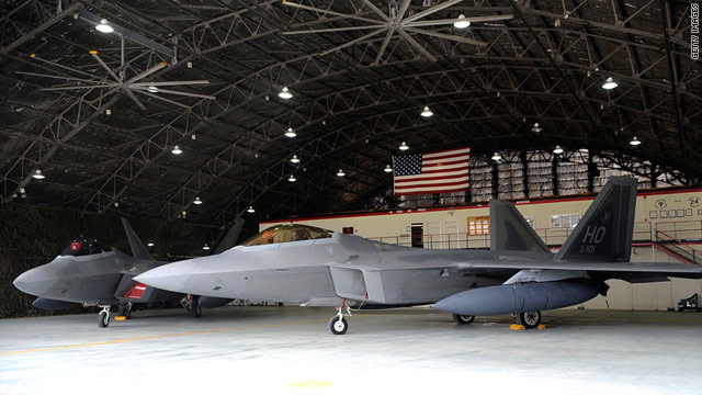 These U.S. Air Force F-22 Raptor fighter jets were put on display at an air base in Osan, South Korea, in 2010.
