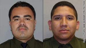 Border Patrol Agents Hector Clark, left, and Eduardo Rojas Jr. died Thursday just south of Gila Bend, Arizona.