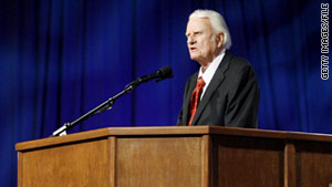 Billy Graham preaches during the Celebration of Hope on March 12, 2006, in New Orleans.