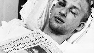 Even after the mob attacked James Zwerg, they followed him to the hospital. He became a media sensation.