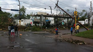 Widespread damage from severe weather was reported across Minneapolis on Sunday.