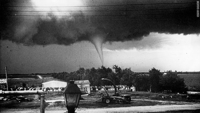 A Kansas tornado in 1959, less than a decade after the Weather Bureau began issuing tornado forecasts.