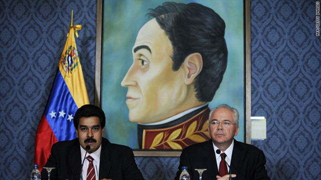 Venezuela's ministers of foreign affairs Nicolas Maduro, left, and energy and petroleum Rafael Ramirez slam the move Tuesday.