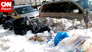 Snow and trash piled up for days after the Christmas weekend snowstorm in New York.
