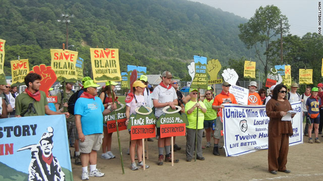 Protesters marched 50 miles to West Virginia's Blair Mountain to oppose mountaintop removal coal mining.