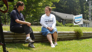 Soledad O'Brien interviews Diann Kish, wife of a retired miner and coal supporter, along the march route.