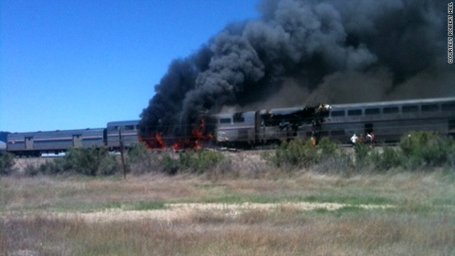 Authorities say a tractor-trailer slammed into an Amtrak passenger train in Nevada on June 24.