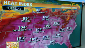 Extreme heat covers half of U.S.