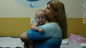 Two-month-old Casey got a clean bill of health after her mother, Jessica, stopped using drugs late in her pregnancy.