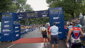 The Nautica New York City Triathlon is an Olympic distance race, consisting of a swim, a bike ride and a run.