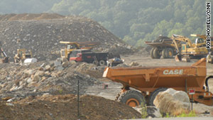 Some mountaintop mining permits are frozen, but this project in Logan, West Virginia, continues.