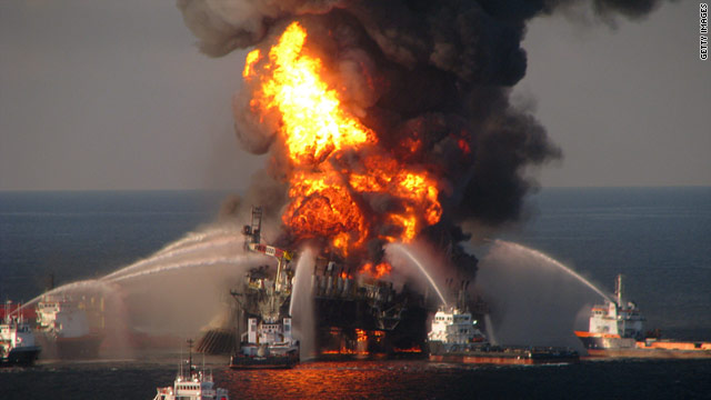 The Deepwater Horizon oil rig exploded in the Gulf of Mexico in April 2010.