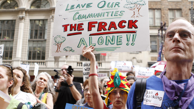 Protesters in Philadelphia rally against the process of hydraulic fracturing, or "fracking," to access natural gas.