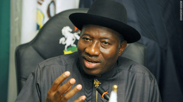 A file picture of Goodluck Jonathan who will run as the ruling party's candidate in April elections.