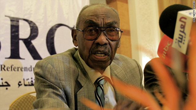 Southern Sudan Referendum Commission chairman Mohammed Ibrahim Khalil speaks during a press conference in Khartoum.