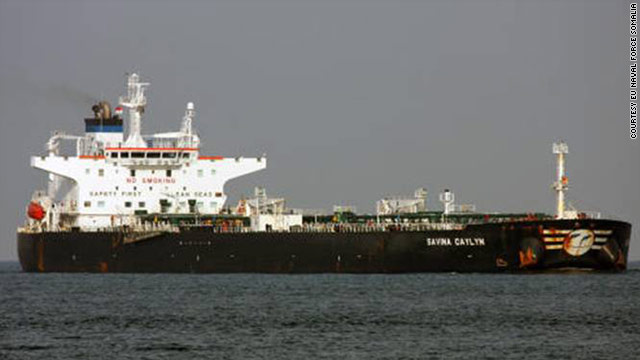 A file photo of the MV Savina Caylyn, which was attacked and boarded by pirates on Tuesday in the Indian Ocean.