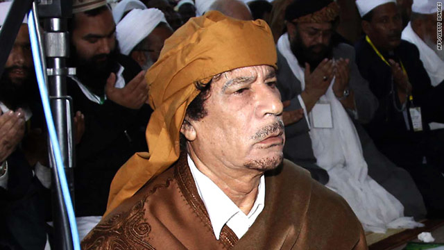 Groups of protesters gathered to demonstrate both for and against the government of Moammar Gadhafi on Wednesday.