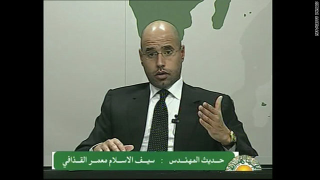 Moammar Gadhafi's second eldest son was first to speak to the nation about the unrest and detail a plan to address it.