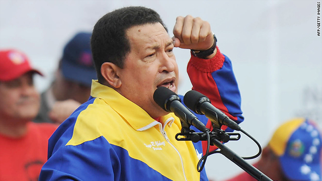 Venezuelan President Hugo Chavez delivers a speech in Caracas on February 27, 2011.