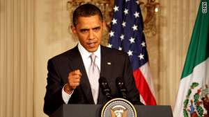 "The violence that's been taking place ... in Libya is unacceptable," President Obama said at the White House.