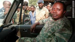 Rwandan former army chief General Augustin Bizimungu is pictured near Goma on July 27, 1994.