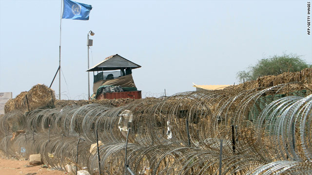 A United Nations position close to the restive town of Abyei, close to the Sudanese north-south border.