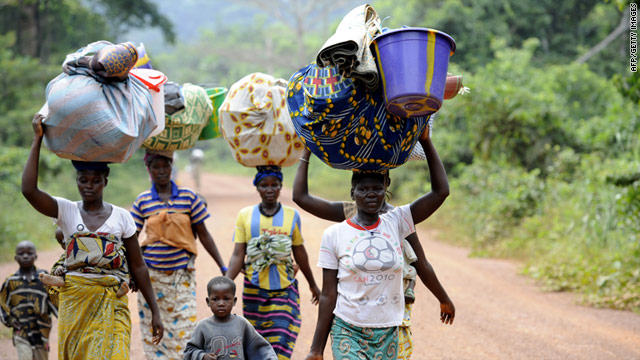 People displaced by violence return to their villages in western Ivory Coast in April, but over 300,000 are still yet to return. (Photo Courtesy of CNN)