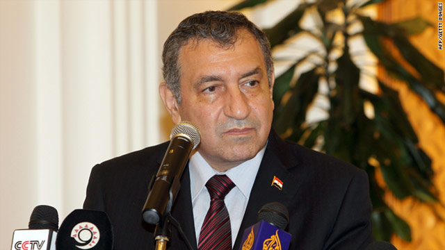 Interim Egyptian Prime Minister Essam Sharaf during a press conference in April 2011.