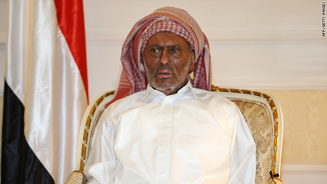 Yemeni President Ali Abdullah Saleh delivers a speech from the Saudi capital Riyadh on July 7, 2011.