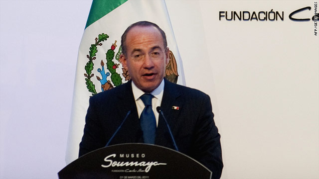 Mexican President Felipe Calderon is scheduled to arrive Thursday in Washington for two days of meetings.