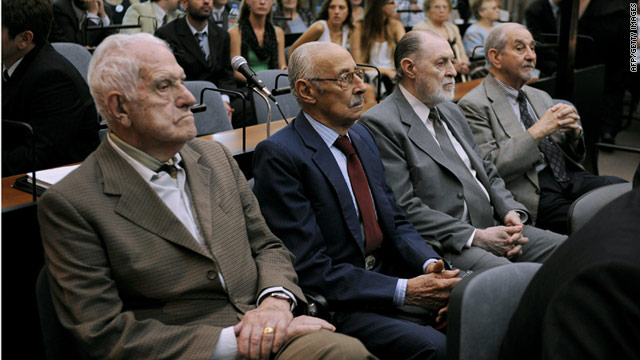 (L to R) Reinaldo Begnone, Jorge Rafael Videla, Jose Luis Magnacco and Ruben Franco are accused of stealing babies.