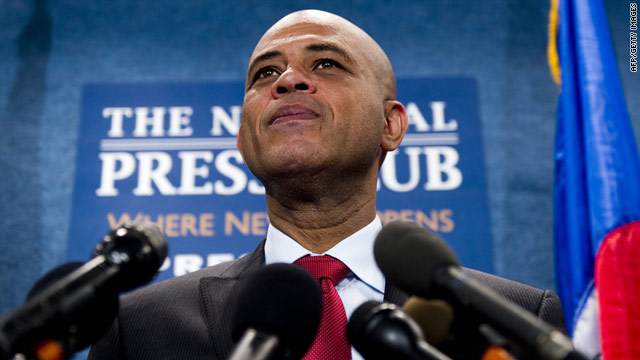 Michel Martelly, pictured in Washington DC on April 21, won the second round of the election with 67.57% of the vote.