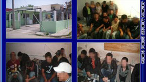 Images of the rescued migrant hostages, provided by the Mexican Public Security Ministry,