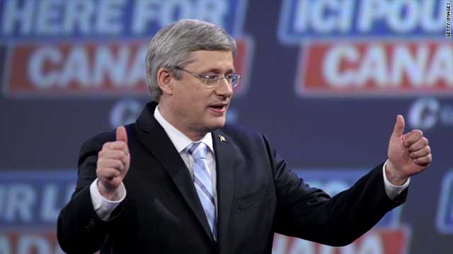 From his campaign headquarters in Calgary, Prime Minister Stephen Harper said Monday Canadians had made a clear choice.