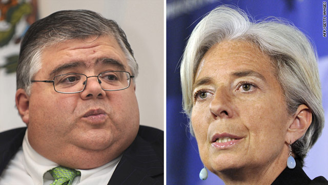 The International Monetary Fund is now considering just two contenders, French Finance Minister Christine Lagarde and Mexican Central Bank chief Agustin Carstens.