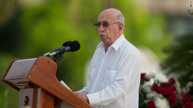 Vice President Jose Ramon Machado Ventura spoke to crowds in the eastern Cuban city of Ciego de Avila.