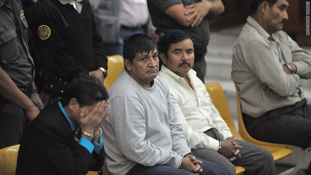 Carlos Antonio Carias Lopez, left, Daniel Martinez Mendez, Reyes Collin Guali and Manuel Pop Sun were convicted this month.