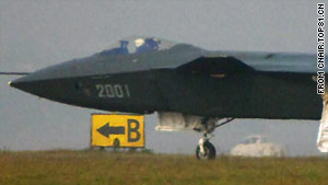 China's new stealth fighter jet, known as the J-20.