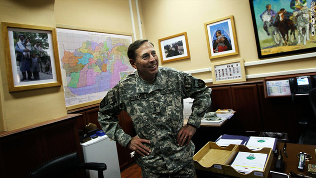 Gen. David Petraeus stands in his office at coalition headquarters in Kabul, Afghanistan, in October.