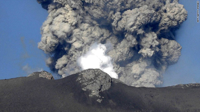 Japanese Mt. Shinmoe has erupted in recent days, sending ash nearly 10,000 feet in the air at one point last week.