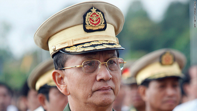 This October 18, 2007, picture shows then newly-appointed Myanmar PM General Thein Sein in Naypyidaw.