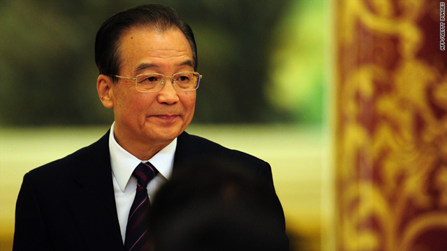 Chinese Premier Wen Jiabao arrives for his annual press conference in Beijing on Monday.