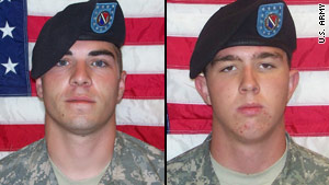 Spc. Jeremy Morlock, left, and Pfc. Andrew Holmes are facing charges relating to the wrongful deaths of Afghan civilians.