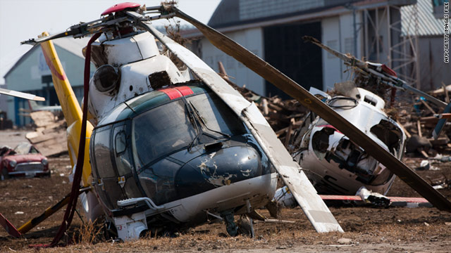 The airfield in Sendai was badly damaged by the tsunami but is due to reopen by mid-April according to local authorities.