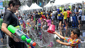 Liquid refreshment at Songkran in Thailand