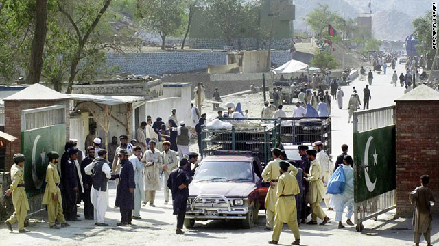 A border crossing between Pakistan and Afghanistan. The Haqqani network is believed to operate on both sides of the  border.