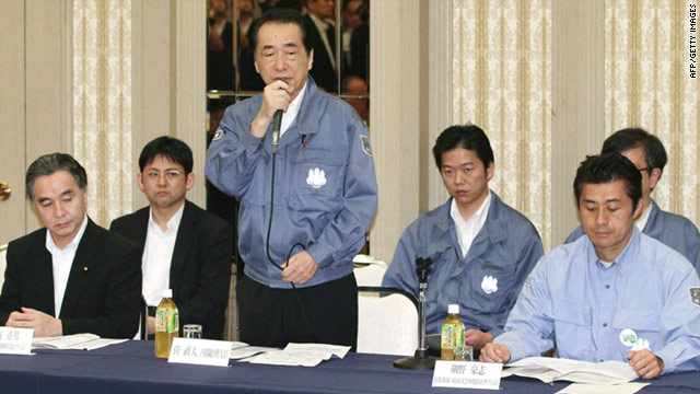 Japanese Prime Minister Naoto Kan speaks at a meeting with local government leaders in Koriyama on Saturday.