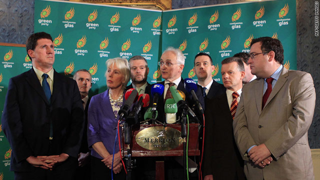 Ireland's Green party announced on Sunday that it was pulling out of Prime Minister Brian Cowen's government.
