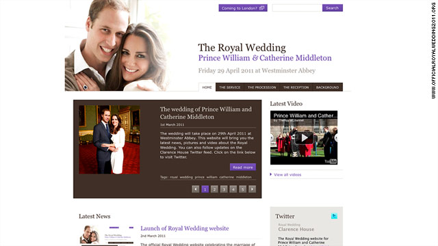 The royal wedding website will be the first place to view "details of Miss Middleton's dress" and other information.